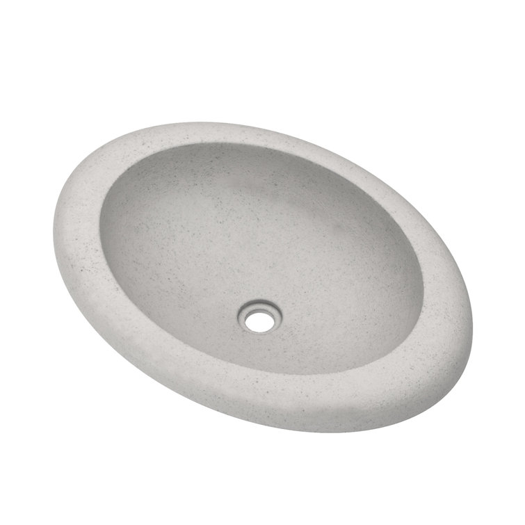 Cuyama Slate Stone Handmade Oval Drop-In Bathroom Sink