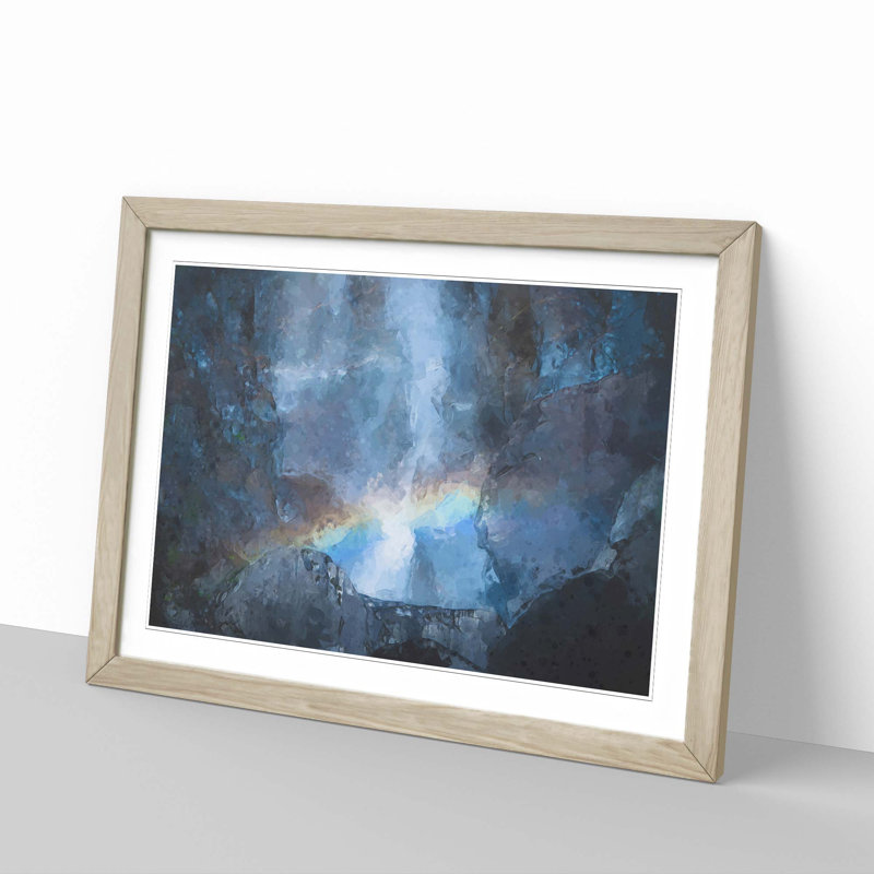 Rainbow Through the Mountains in Abstract - Picture Frame Graphic Art Print, 27cm H x 36cm W x 2cm D, Oak Framed