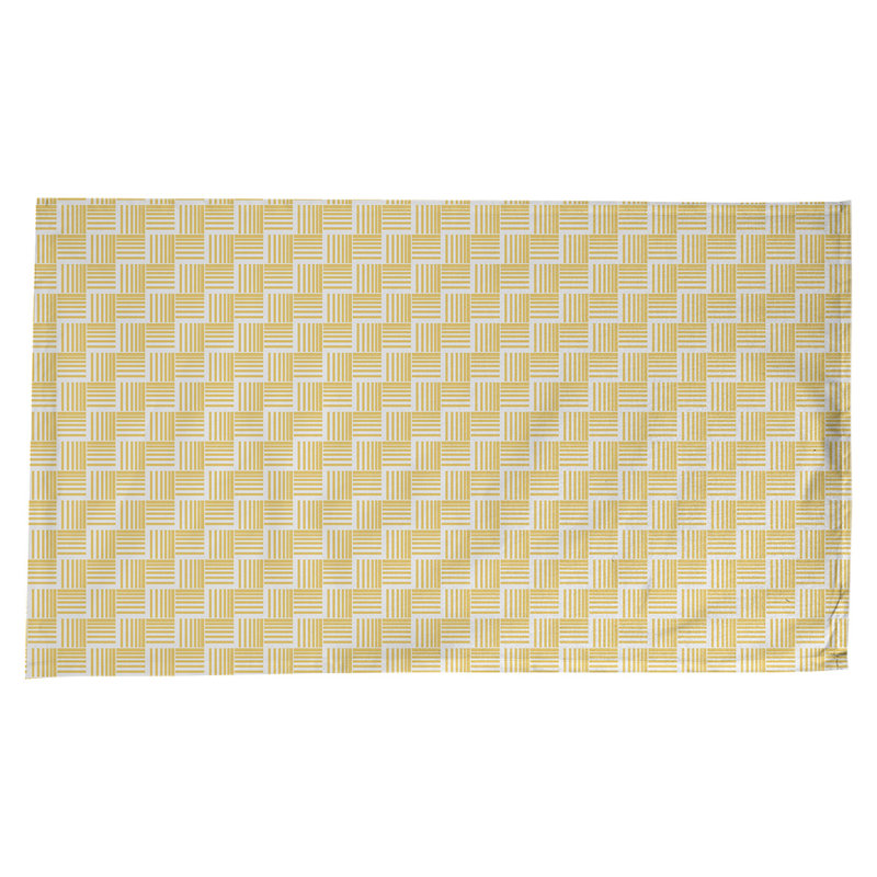 Rayures nattes classiques Nappe, Jaune/blanc
