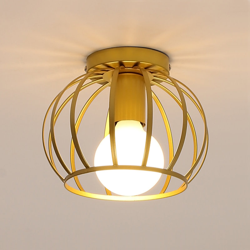 Loretto 1-Light Glod Semi Flush Mount, Gold