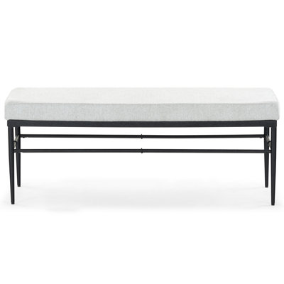 Ninette Linen And Metal Bench by George Oliver