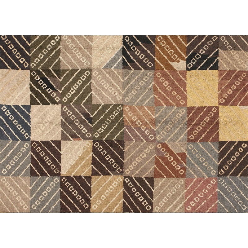 Hand Knotted Wool Area Rug in Multicolored