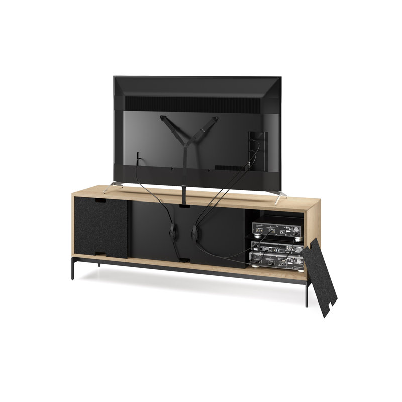 Elements - Cabinet with Console Base - Weave Door, Washed Oak