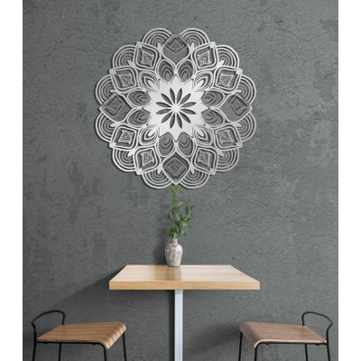 Metal Mandala Abstract Wall Hanging Décor, Creative Floral Metal Wall Art Home Decoration