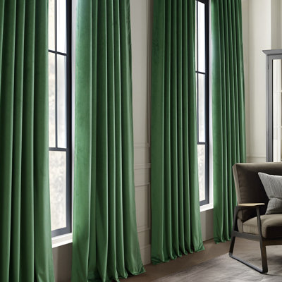 Basic Deluxe Velvet Curtain Pair - 2 Panels - Grommet Room Darkening Curtains