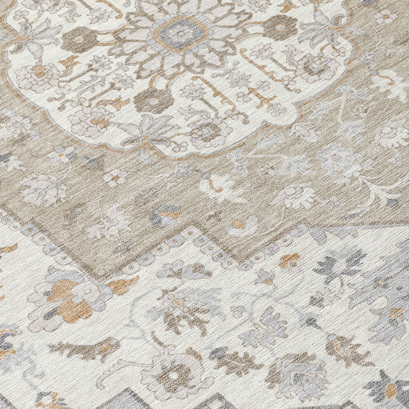 Tapis lavable à la machine intérieur / extérieur ACN2674 Global Chantille, Beige, 1 pi 8 po x 2 pi 6 po