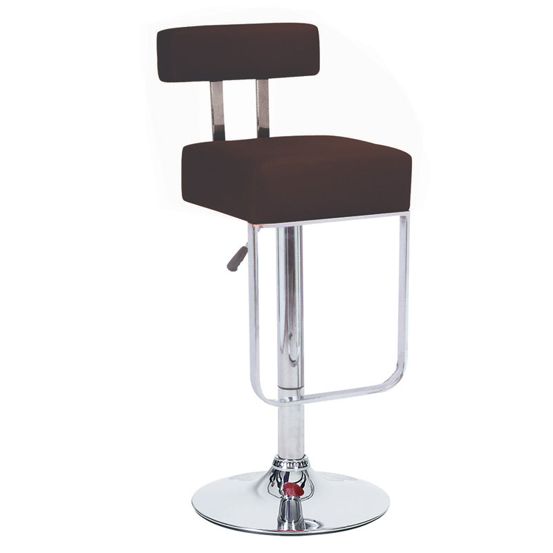 Tieba Swivel Upholstered Adjustable Height Counter Stool with Metal Frame, Brown