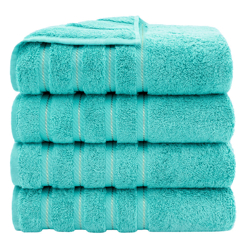 Edison 100% Turkish Cotton Quick-Drying Bath Towels, Turquoise