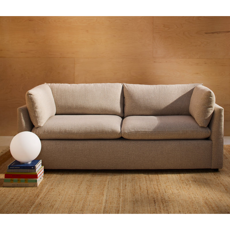 Kallie 86" Upholstered Sofa, Monique Oyster Boucle