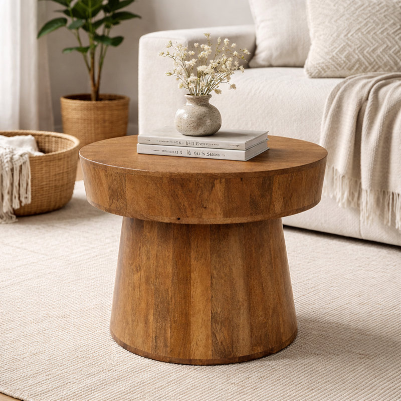 Mirabella Accent Table, 19" H x 22" W x 22" D, Light Walnut