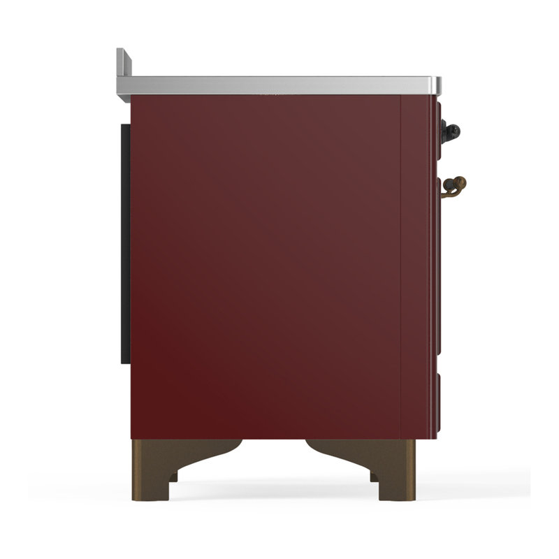 Majestic III Series 48 Inch Induction Range with 6 Induction Elements in Matte Graphite (Brass Trim), Burgundy, Burnished