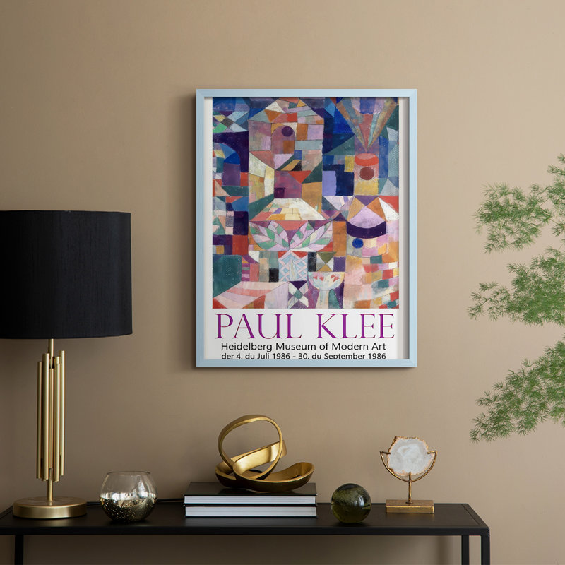 «Klee Posters I», reproduction encadrée - bois massif, H 21 po x l 17 po, Cadre bleu