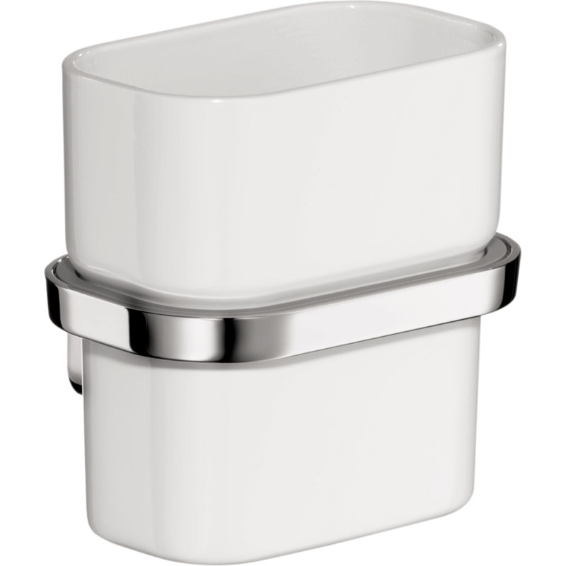 Urquiola Tumbler and Tumbler Holder, Chrome