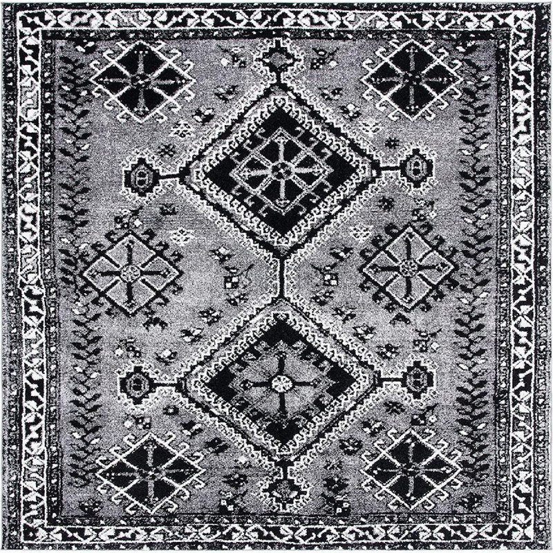 Vintage Hamadan Performance Southwestern Rug, Square 6'7"