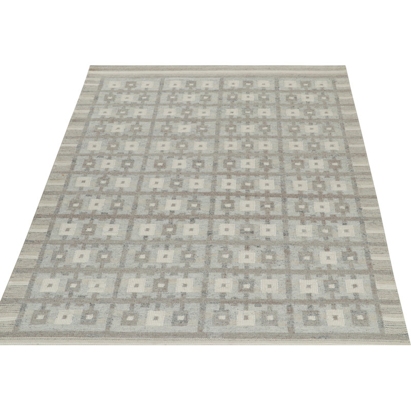 Scandinavian Wool Geometric Area Rug, Rectangle 14' x 20'