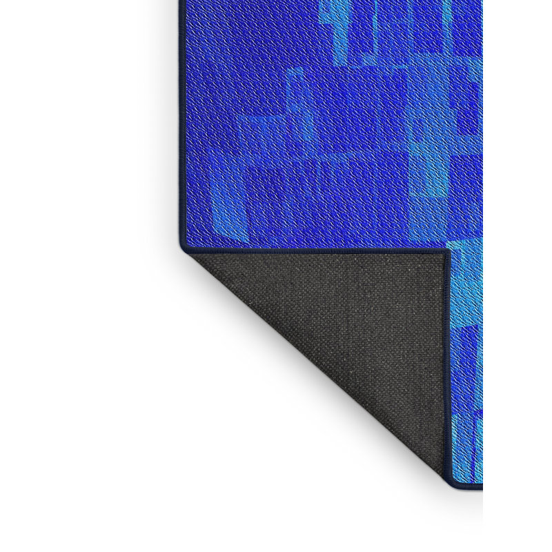 Tapis de zone bleue à motifs, Rectangle 4 pi x 6 pi