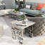 3 Piece Grey And Silver Living Room Table Set