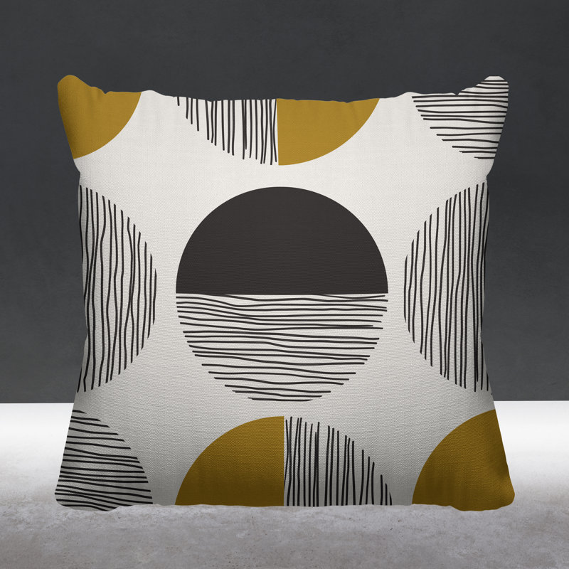 Coussin intérieur / extérieur Dubo, L 15 po x H 15 po, Jaune