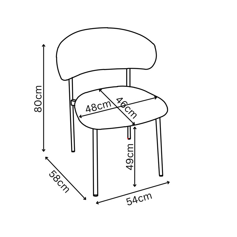 Luna Fabric Dining Chair, Light Grey