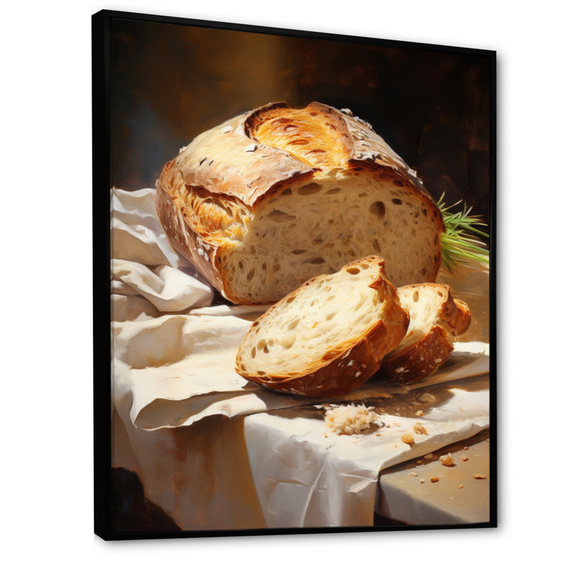 Art sur toile Couvin Food Artisan Bread II, Cadre flottant noir, H 44 po x l 34 po x P 1,5 po
