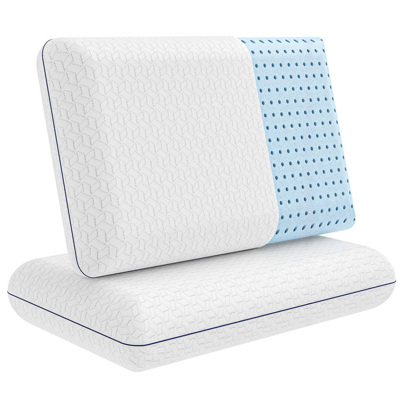 Aphrodite Queen Size 2-Pack Gel Memory Foam Pillows – Cooling, Luxury Comfort, Washable Cover, Medium Firm, Queen