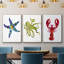 Homard, impression sur toile 3 pièces-91891005-91891004