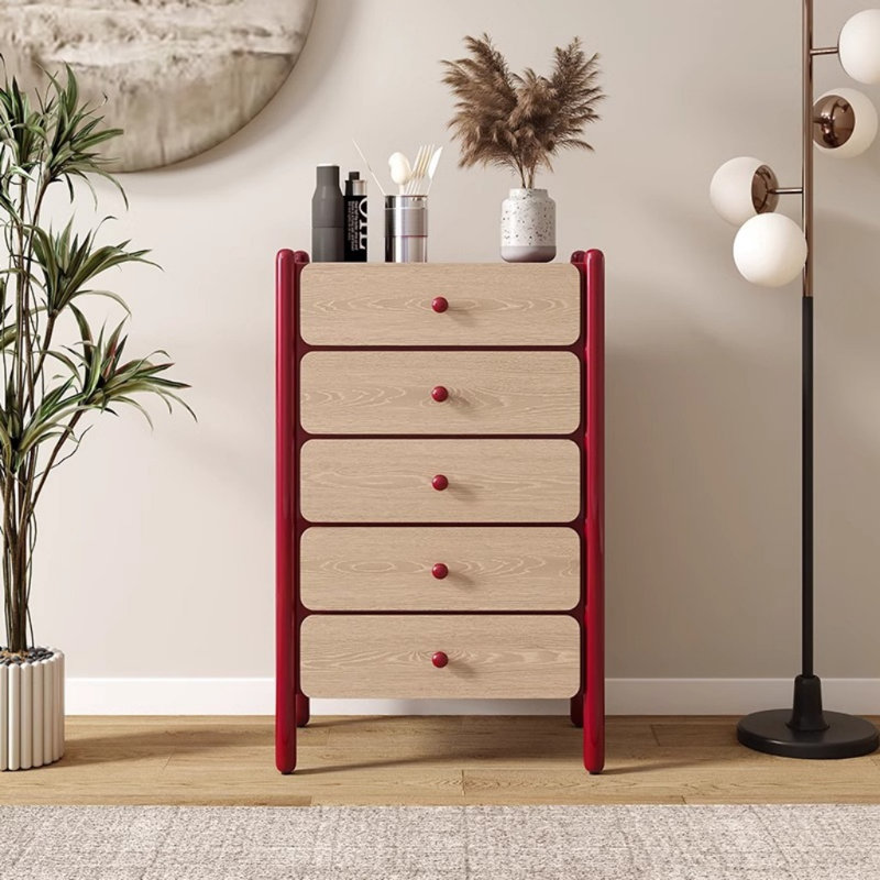 Commode naturelle française, Rouge / Brun
