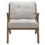 Chaise d'appoint Mid-Century, assise et dossier rembourrés avec structure en bois pour le salon, la chambre à coucher-816052135