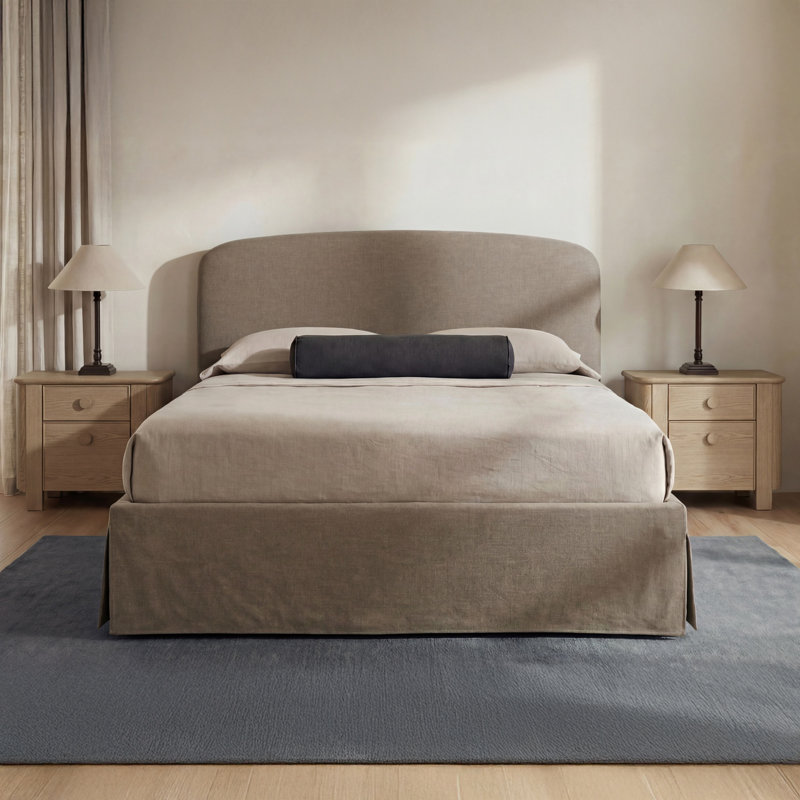 Windcrest Upholstered Platform Storage Bed, King, Tan
