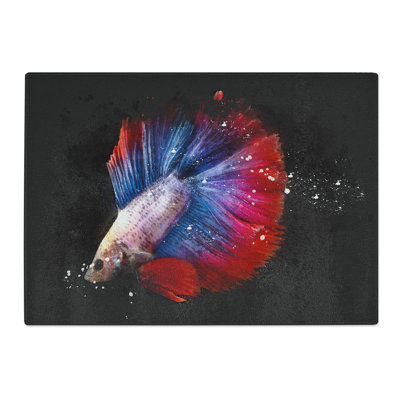 Tempered Glass Siamese Fighting Fish Chopping Board