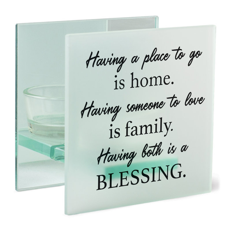 4'' H Glass Tabletop Tealight Holder with Candle Included