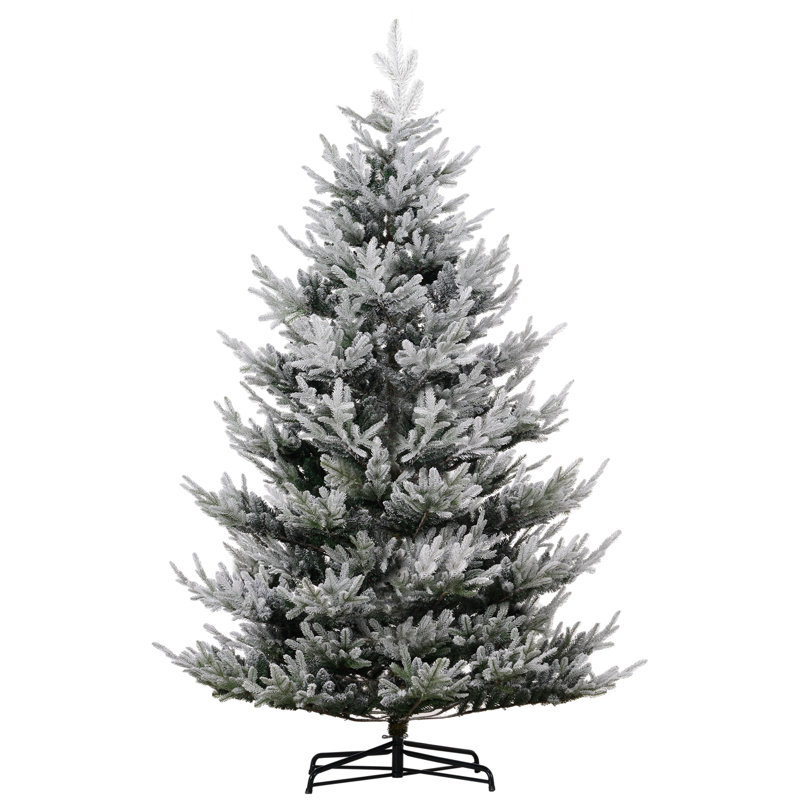 Arbre de Noël artificiel 9 pi 9 pi, arbre de Noël à charnière floqué avec pointes 1939, base en acier