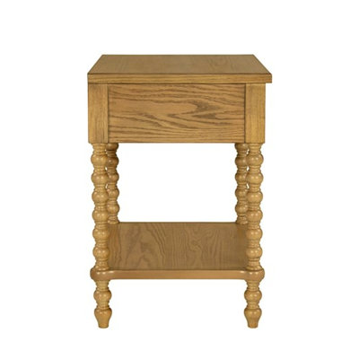 Solid Wood 2 Nightstand, Traditional Value, Camel Oak Finish, Metal Drawer Glides Nightstand Of Wood, Flair,