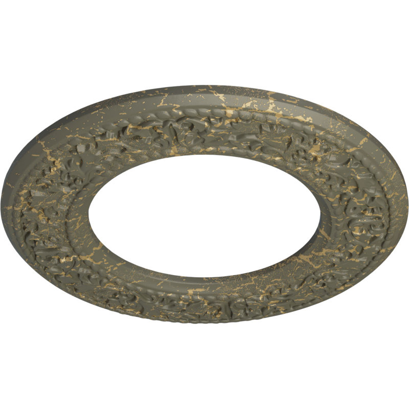 Médaillon de plafond Blackthorn Endurathane, P 13 3/8 po x P 7 1/2 po x P 3/4 po (convient aux auvents jusqu'à 7 1/2 po), finition craquelée d'hamamélis peinte à la main
