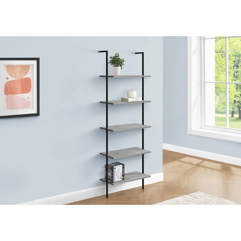 Bibliothèque, bibliothèque, étagère, échelle, 5 niveaux, H 72 po, bureau, chambre à coucher, contemporain, moderne
