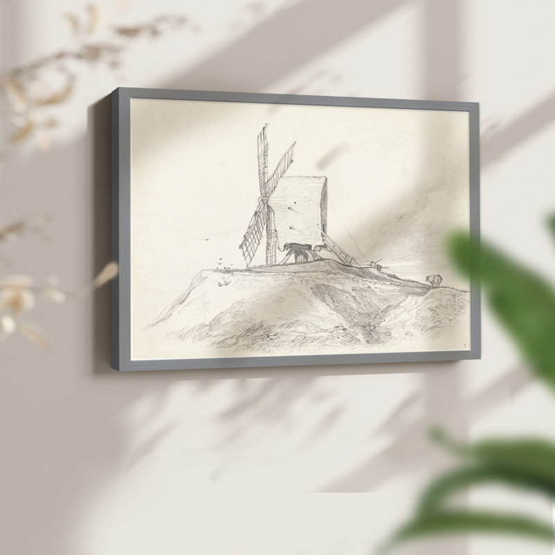 Croquis rétro - XXXV III - Reproduction encadrée - Restickable, Gris