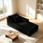Méridienne droite de 95 cm (37,5 po) avec tissu moelleux et porte-gobelet, canapé compressible sans assemblage pour salon, noir-199678750