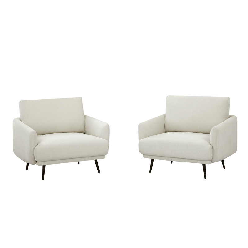 Fauteuil d'appoint à accoudoirs simples Chrisester Widest, Blanc