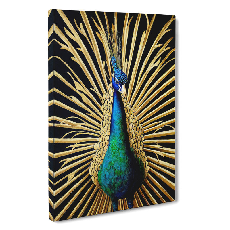 Sparkling Peacock - Wrapped Canvas Print, 50cm H x 35cm W x 3cm D