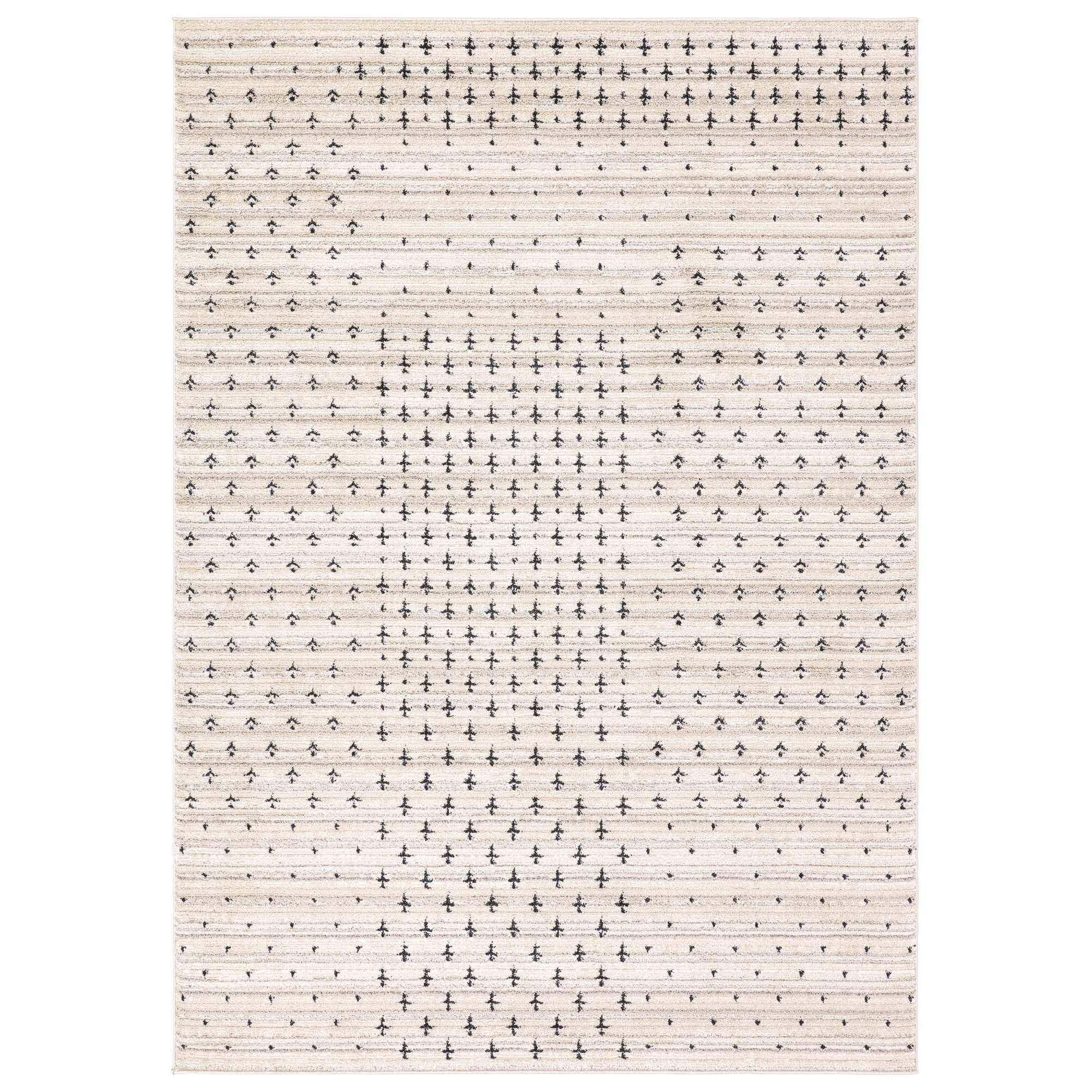 Vibe by Union Rustic Loehrke Powerloomed Tribal Tan/Taupe Area Rug, Rectangle 6' x 9'