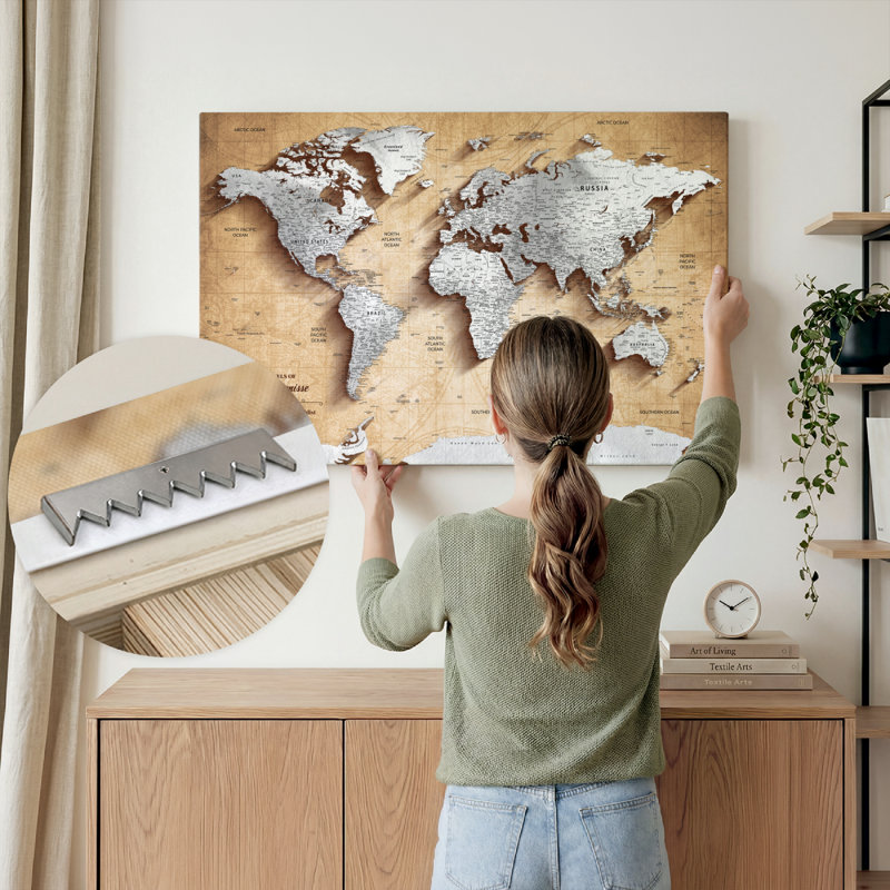 Carte du monde personnalisée punaise II, H 20 po x l 30 po, Oui