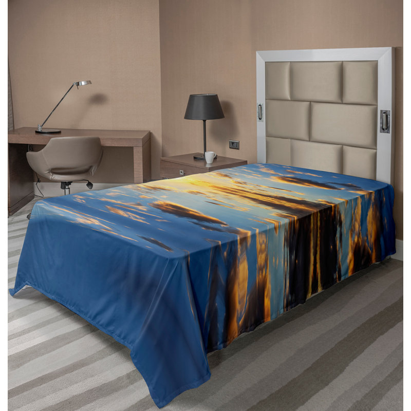 Drap Ambesonne Mystic Top Tropical, Drap plat pour lit simple