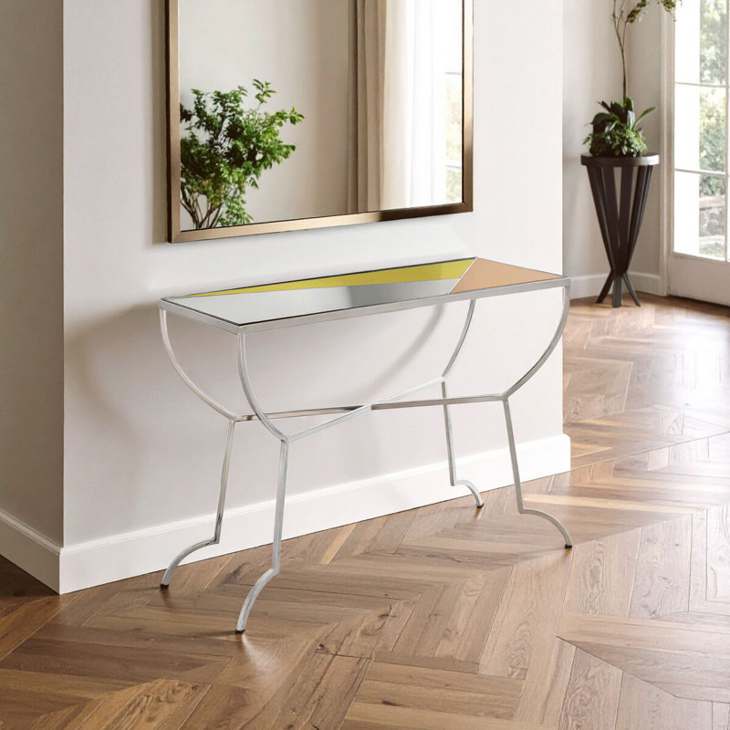 102cm Glass Top Console Table