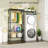 Clothes Drying Rack, Over Washer And Dryer Laundry Room Bathroom Towel Storage Shelf, Space Saver With Adjustable Shelves, Wire Basket, And Rotatable Hooks, 63.4"L X 13.4"D X 76.7"H, Black