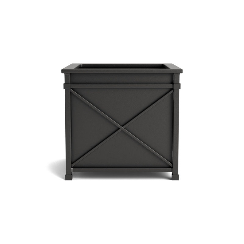 Venetian Metal Planter, Textured Pewter