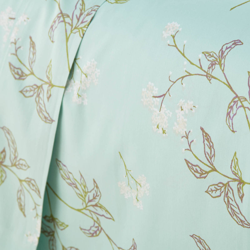 Southshore Fine Linens Myosotis Scorpioides 4-Piece 300 Thread Count Cotton Sateen Sheet Set, 22-Inch Extra Deep Pocket, Full, Green