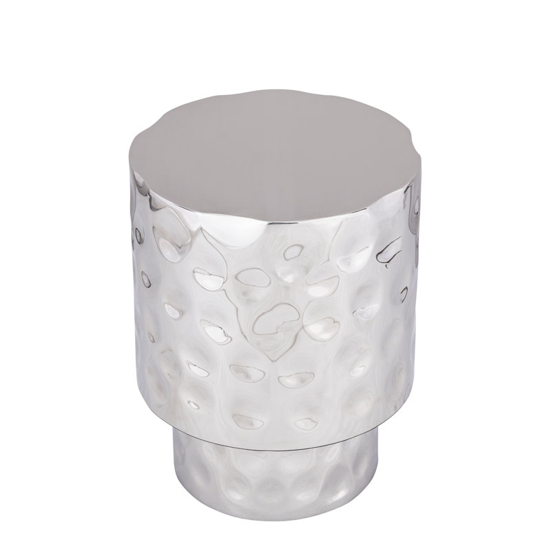 Table de bout Bedingfield martelée à la main, Argent argent