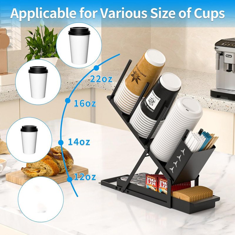 Cup Cap Holder With Straw Holder