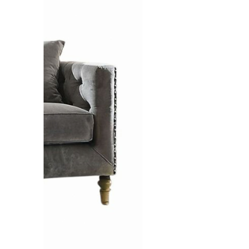 Causeuse en velours Sidonia avec 2 coussins