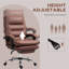 Fauteuil de bureau massant en microfibre couleur café avec vibration à six points, chauffage lombaire et inclinaison à 135 degrés